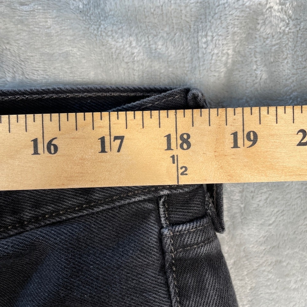 Levi's 501 Black Denim Jeans Mens Relaxed Fit‎ Button Fly Size 38x34 - Picture 6 of 7